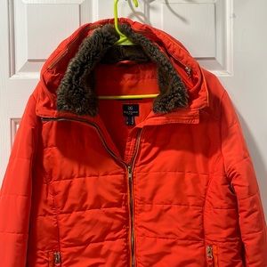 Women’s orange puffer equestrian riding jacket